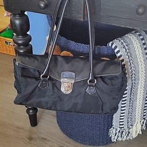 Prada Leather and Parachute Shoulder Bag